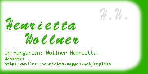 henrietta wollner business card